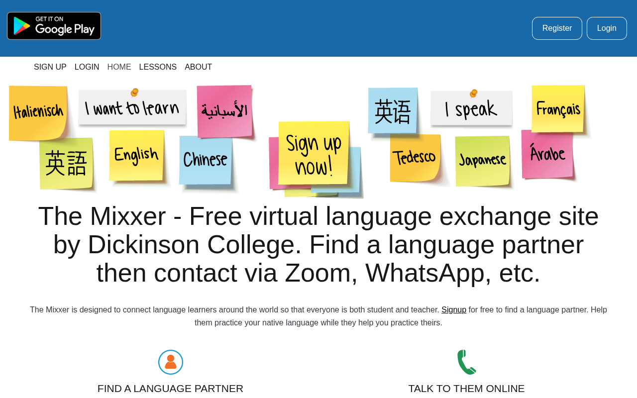 The Mixxer current official language exchange website