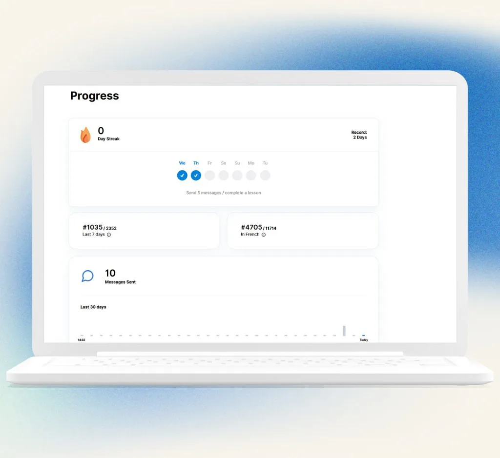 The Langotalk Progress Tracker allows you track your daily growth.