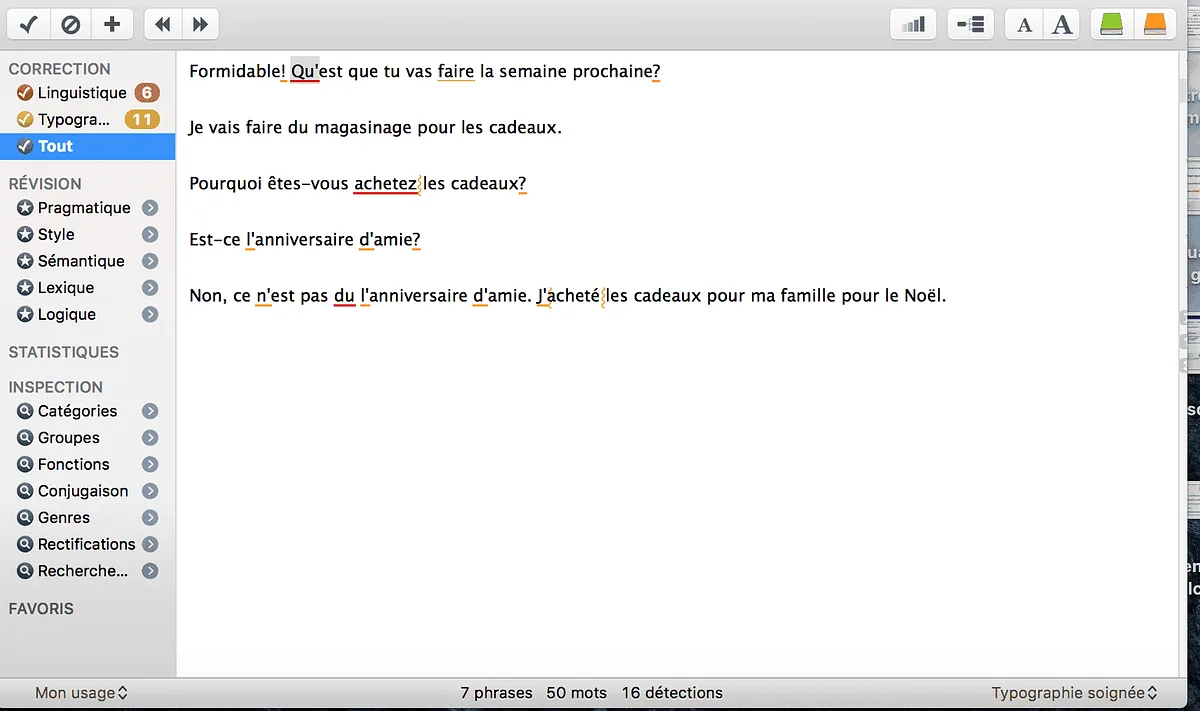 Antidote French grammar check