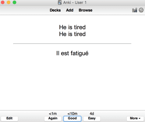 how to learn French grammar with anki