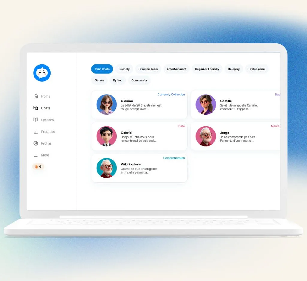 Langotalk offers pre-made chats that you can try out.