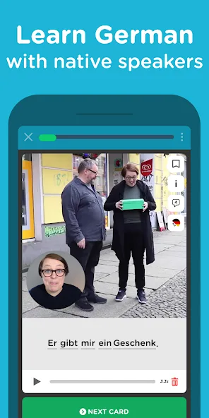 Seedlang German learning app screenshot from its official Google Play listing