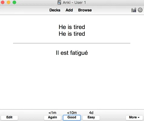how to learn French grammar with anki