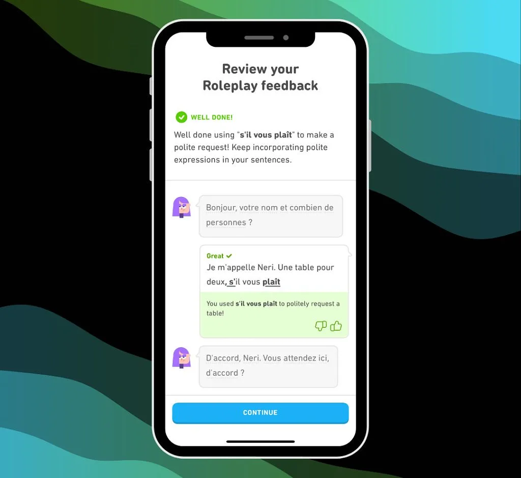You can review your roleplay feedback.