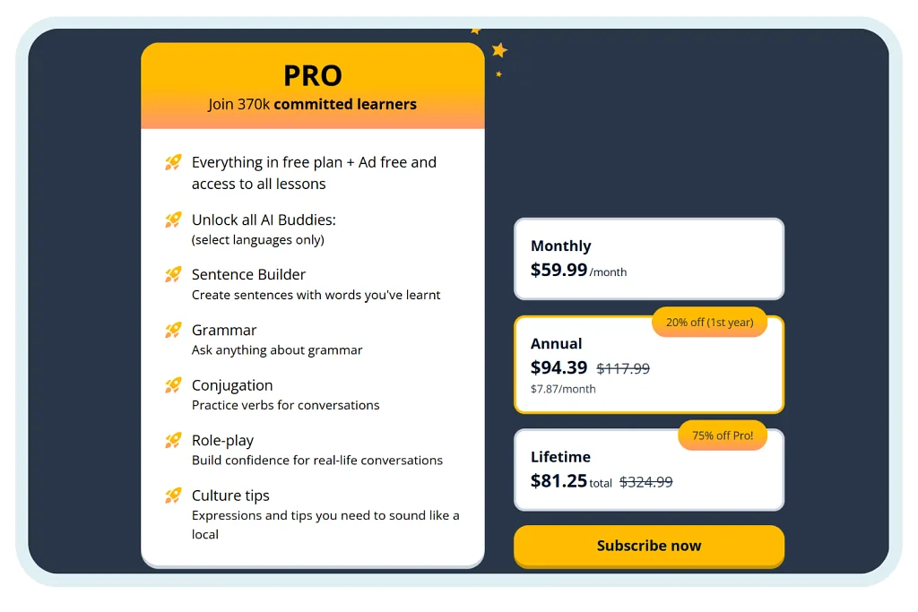 Memrise pro perks.