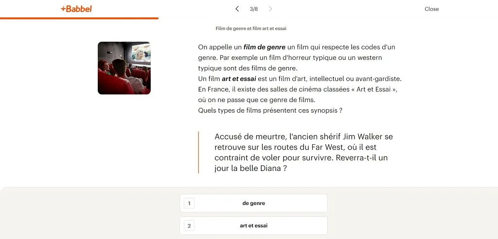 An exercise and explanation of the terms "film de genre" and "film art et essai" and their place in French cinema, in French.